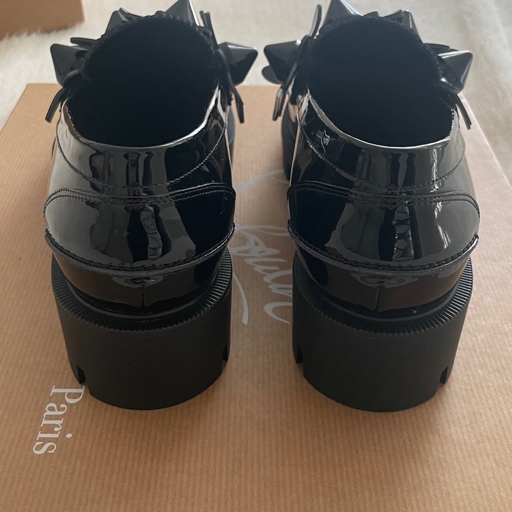 Christian Louboutin Glossy Black Loafers with Floral AccentNew with storereceipt - Picture 5 of 6